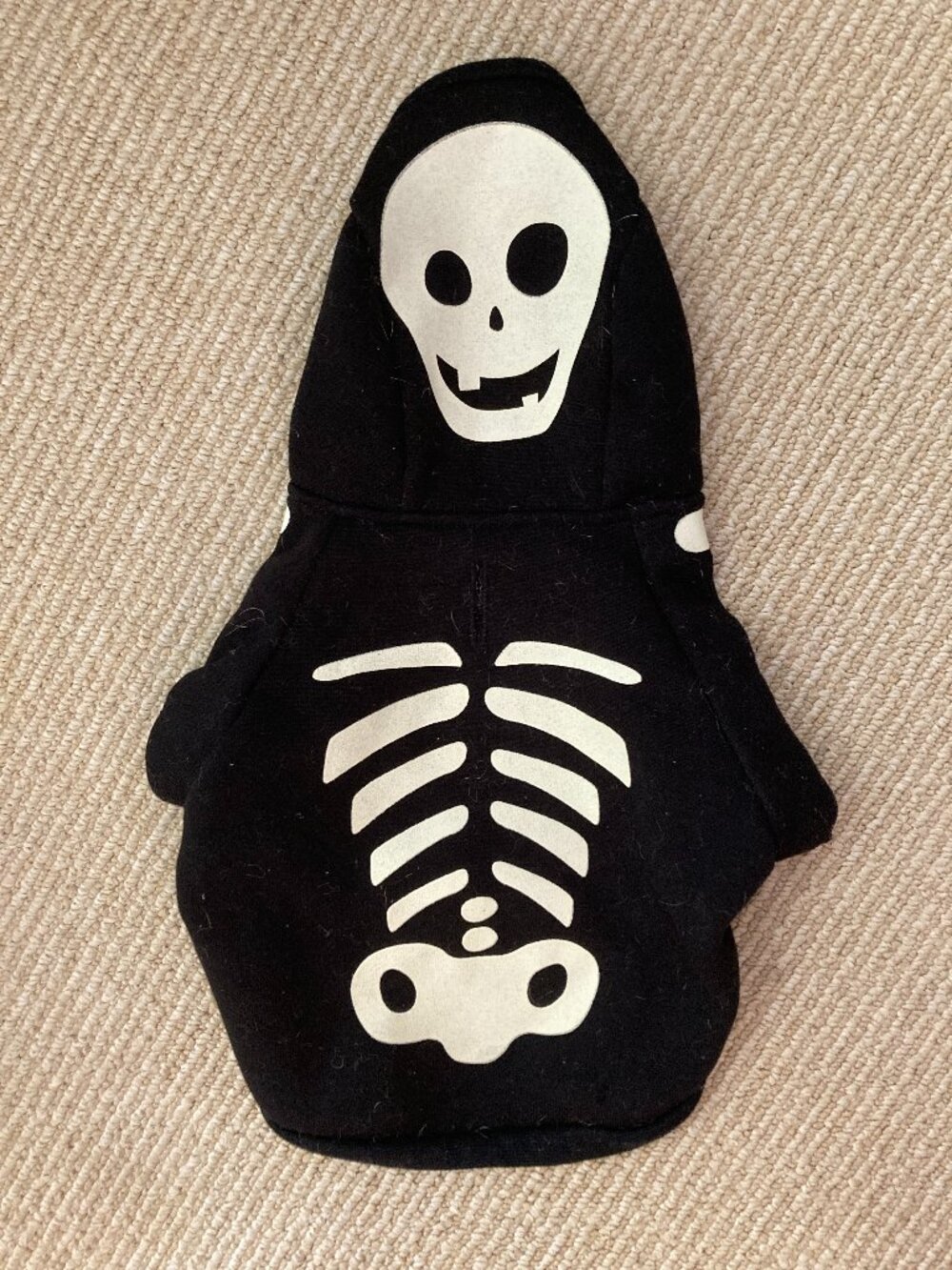 Glow in the Dark Skeleton Dog & Cat Hoodie Sz Small